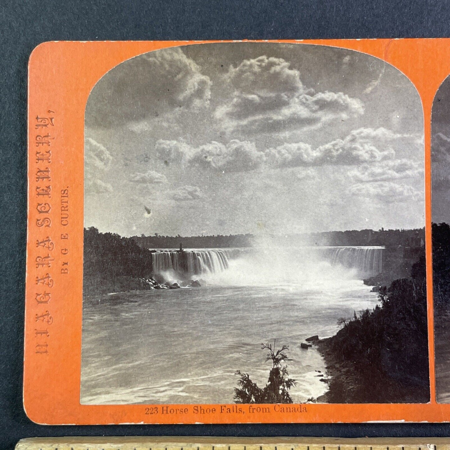 Niagara Falls Full View Stereoview George Curtis Antique c1870s Y2766