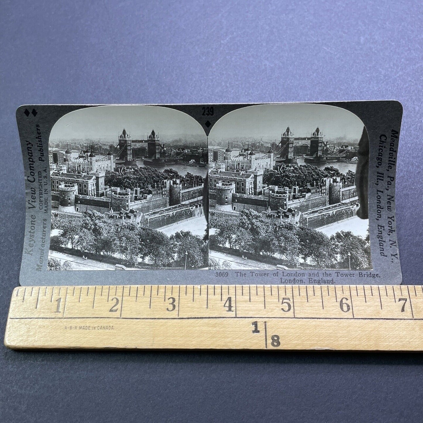 Antique 1920s Tower Bridge London Bridge England Stereoview Photo Card V2963