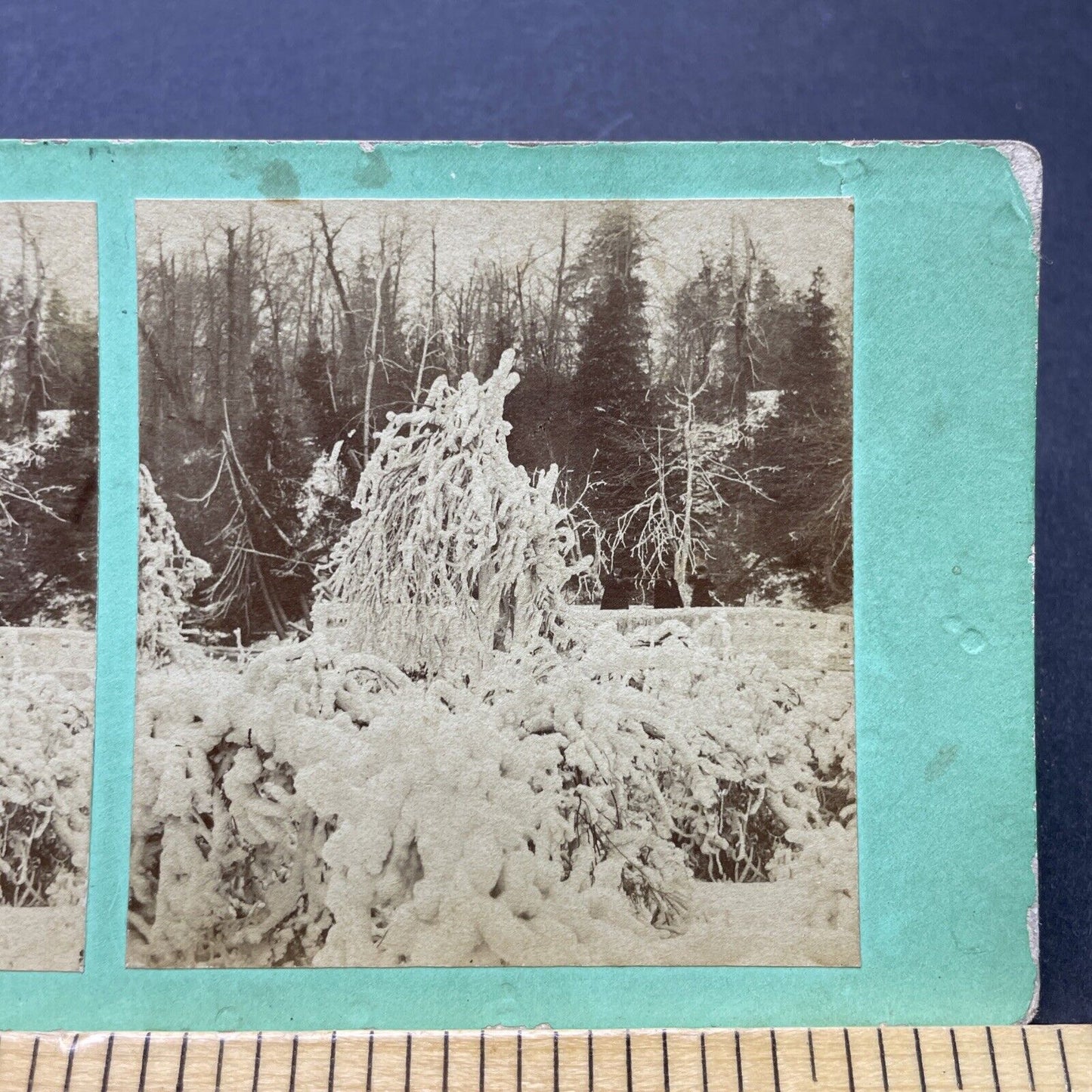Antique 1870s Luna Island Niagara Falls New York Stereoview Photo Card P2496