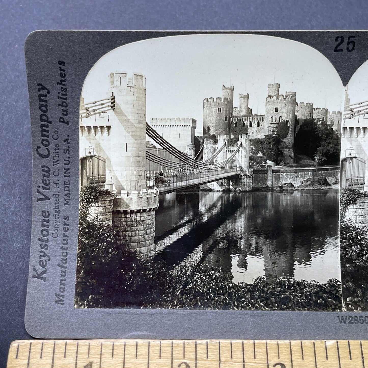 Antique 1910s Caernarfon Castle Conway Wales Stereoview Photo Card P2771