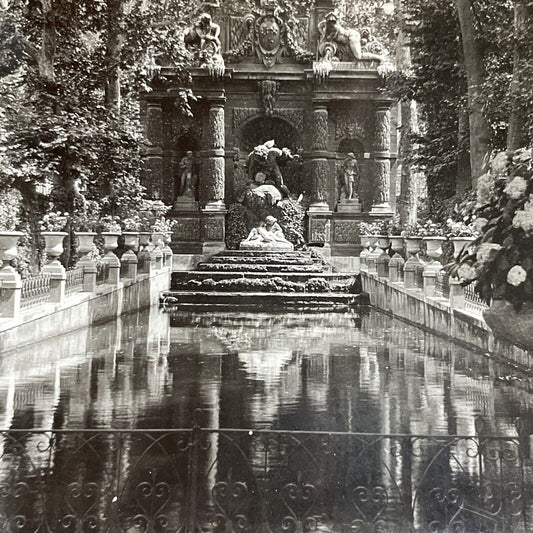 Antique 1895 Garden Of Luxembourg Paris France Stereoview Photo Card P5146