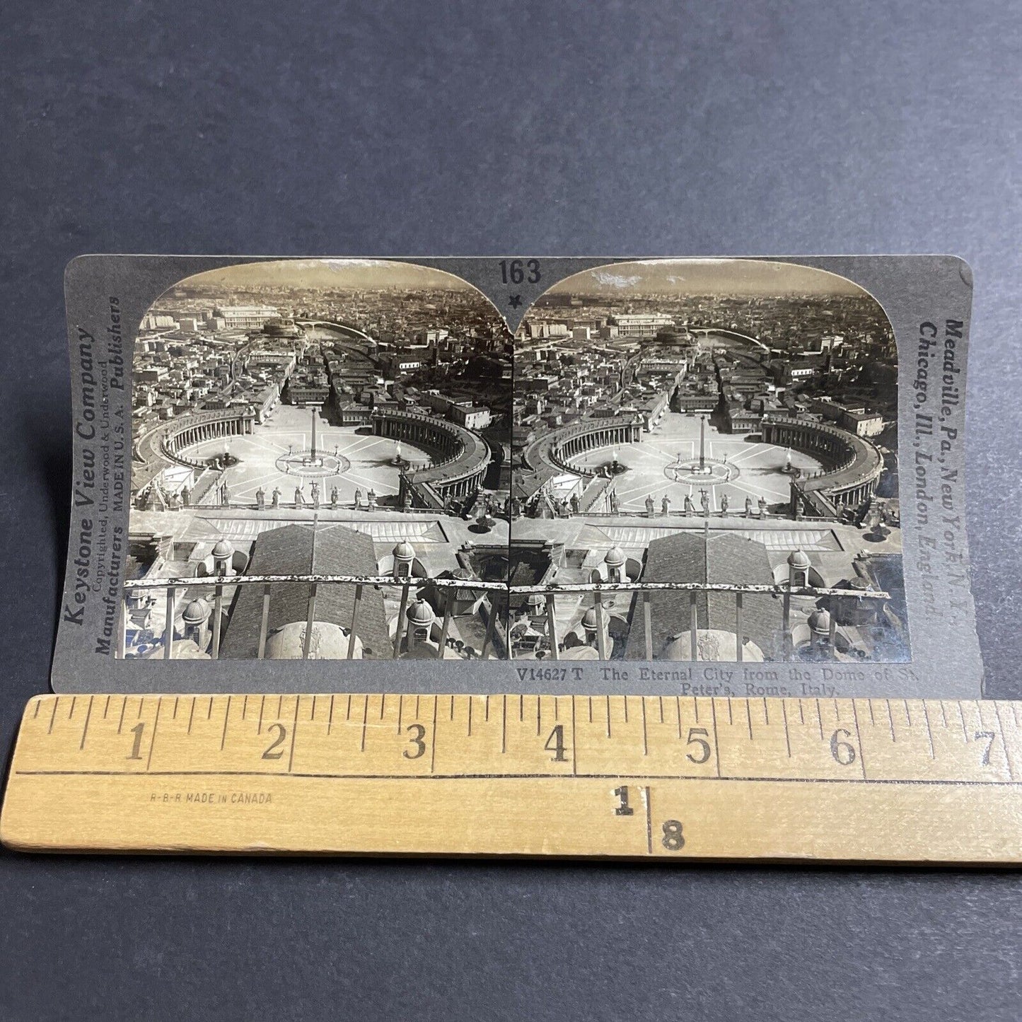 Antique 1910s City Center Of Rome Italy Stereoview Photo Card P5173