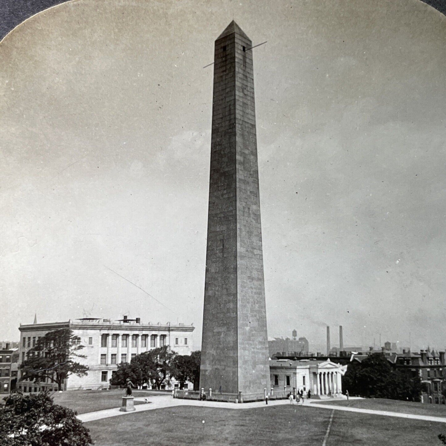 Antique 1910s Bunker Hill Monument Boston Mass Stereoview Photo Card P3289