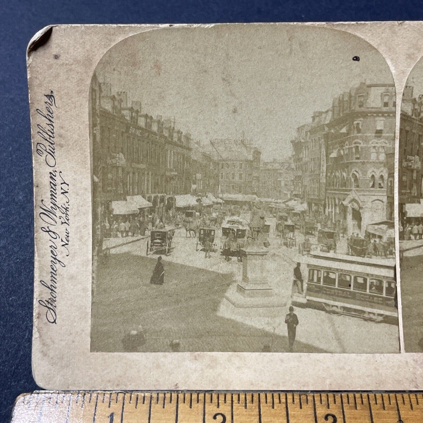 Antique 1880s Boston Downtown Government Center Stereoview Photo Card Q2227