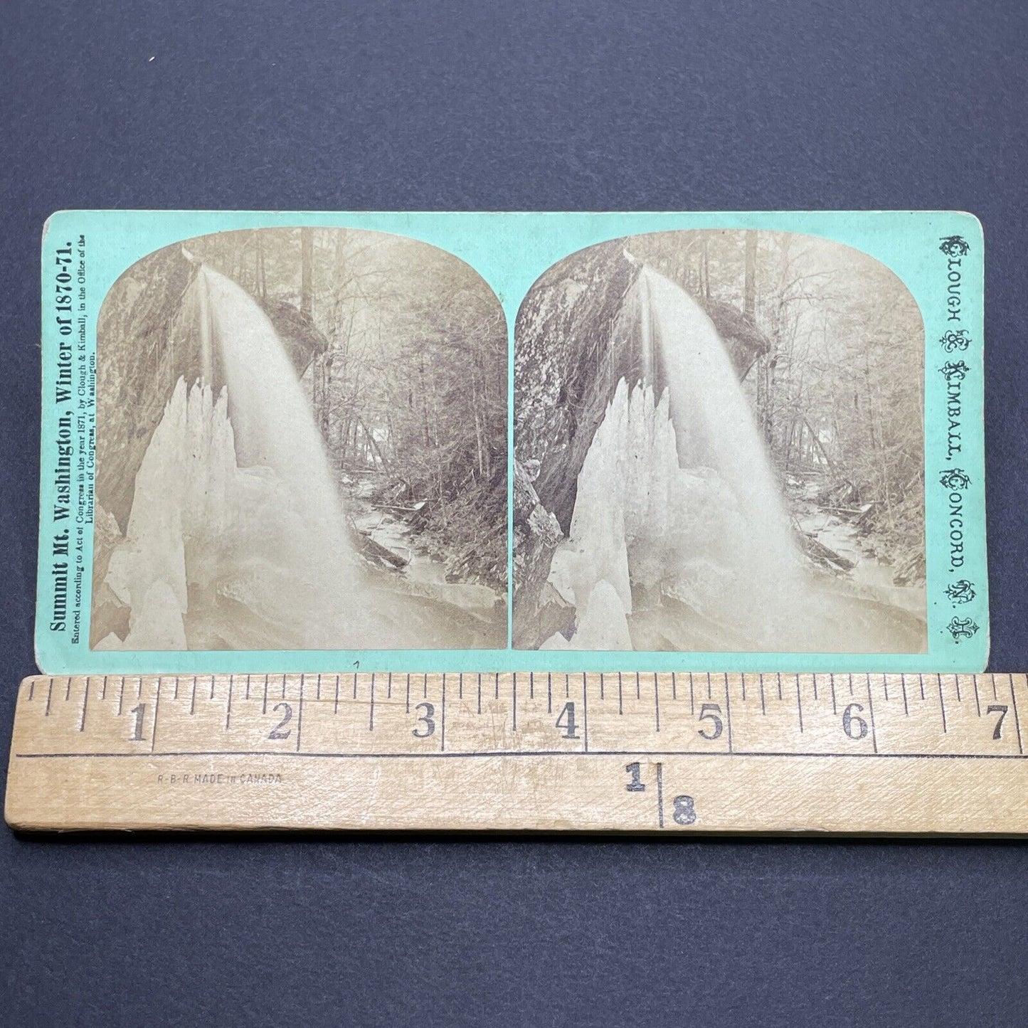 Antique 1870s Cuba Falls Mount Cube New Hampshire Stereoview Photo Card V1746