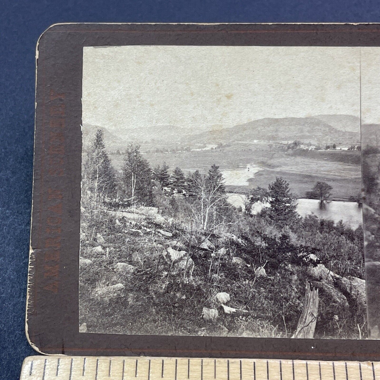 Antique 1870s Warren New Hampshire River & Mountains Stereoview Photo Card V1925