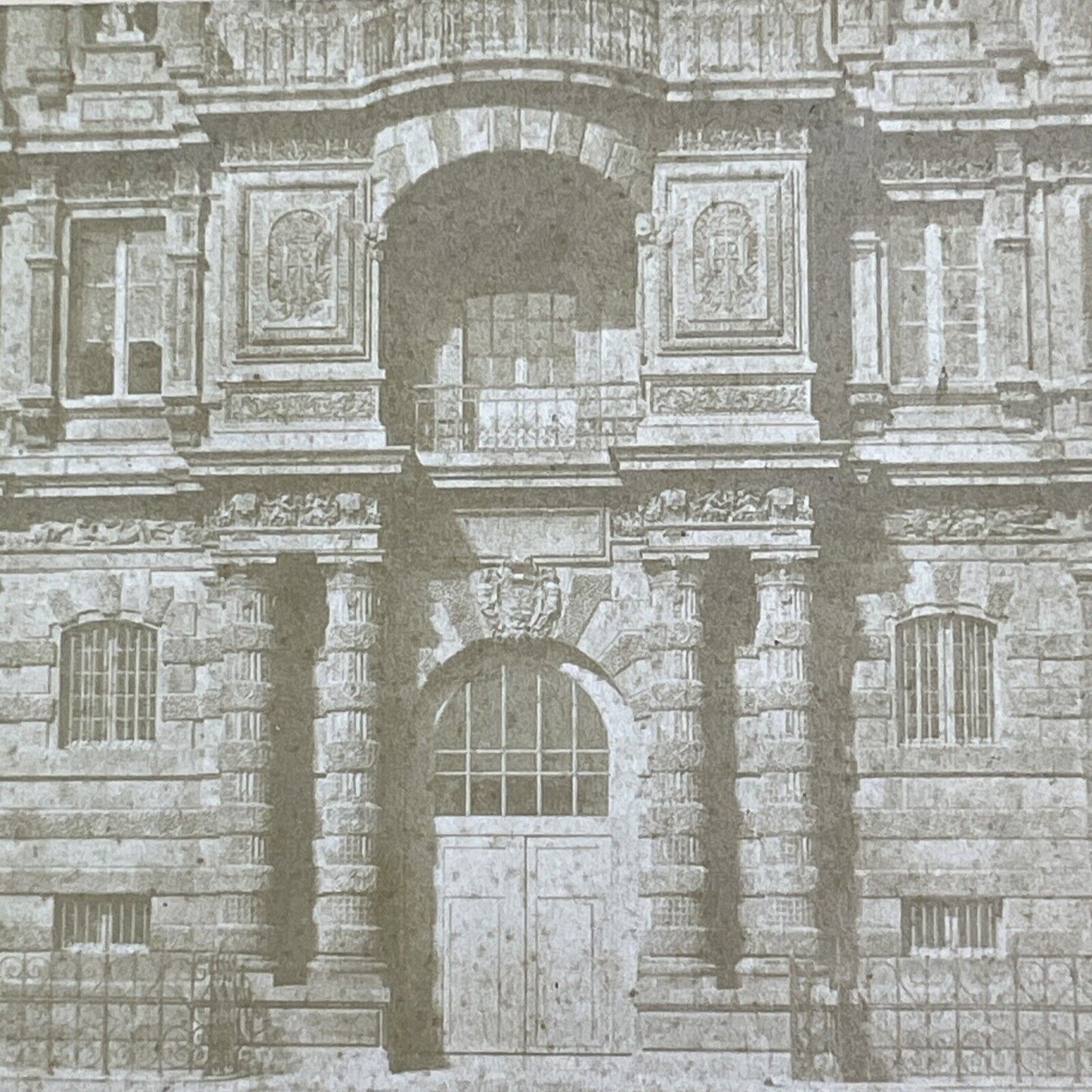 Entrance to the Louvre Paris France Stereoview Antique c1855 Y1109