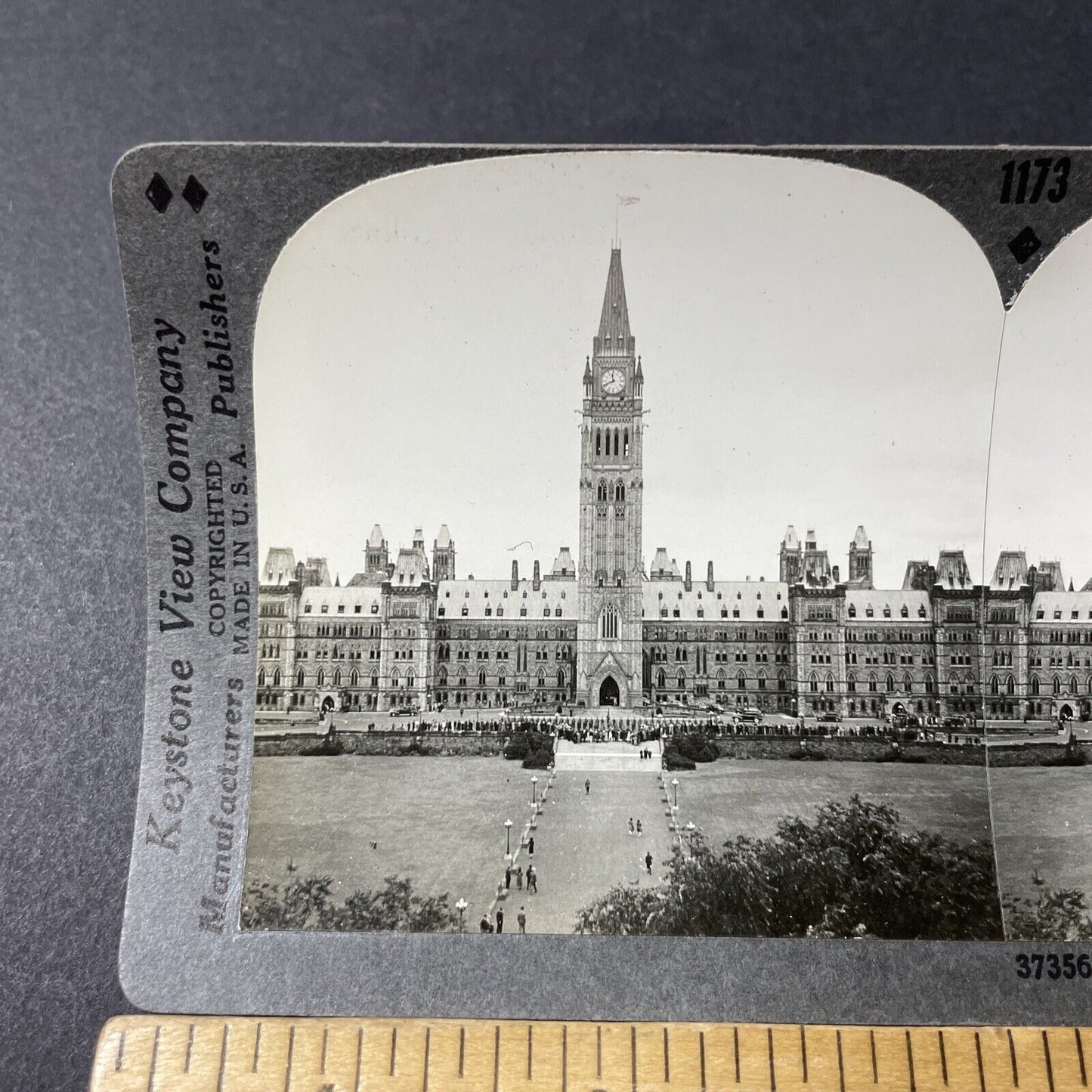 Antique 1920s Parliament Buildings Ottawa Ontario Stereoview Photo Card V2619