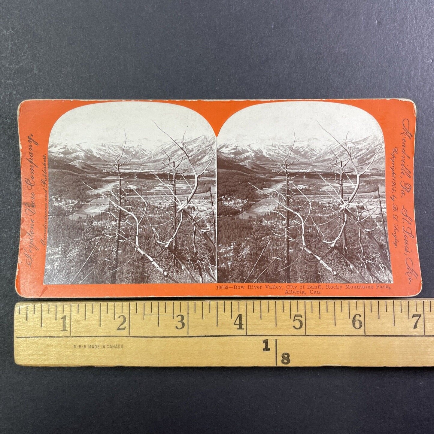 Bow River Valley Banff Alberta Canada Stereoview B.L. Singley c1903 Y856