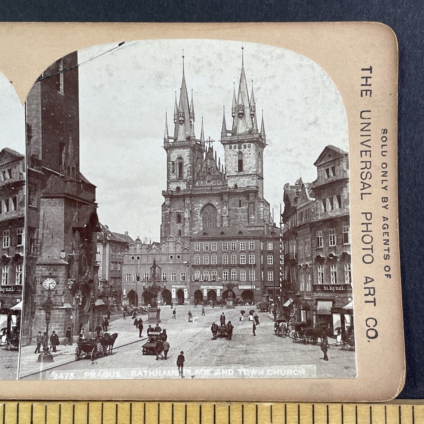 Old Town Square Prague Czechoslovakia Stereoview Antique c1897 X3524