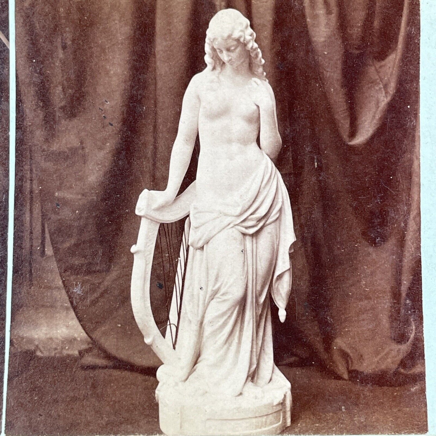 Goddess Statue at the 1862 London Fair Stereoview Antique c1862 Y541