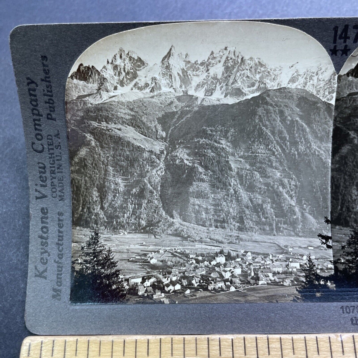 Antique 1909 Village Of Chamonix France Stereoview Photo Card V2869