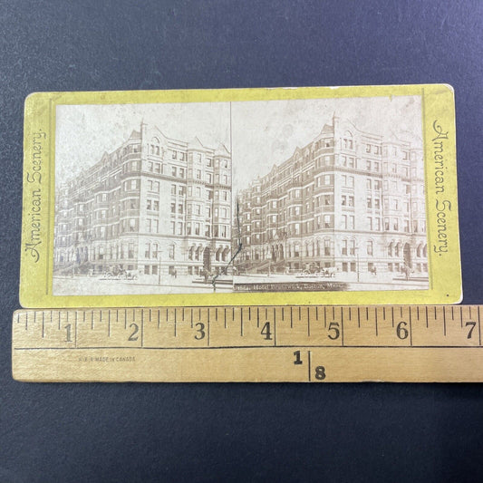 Brunswick Hotel Stereoview Boylston  Street Boston MA Antique c1870s X1256