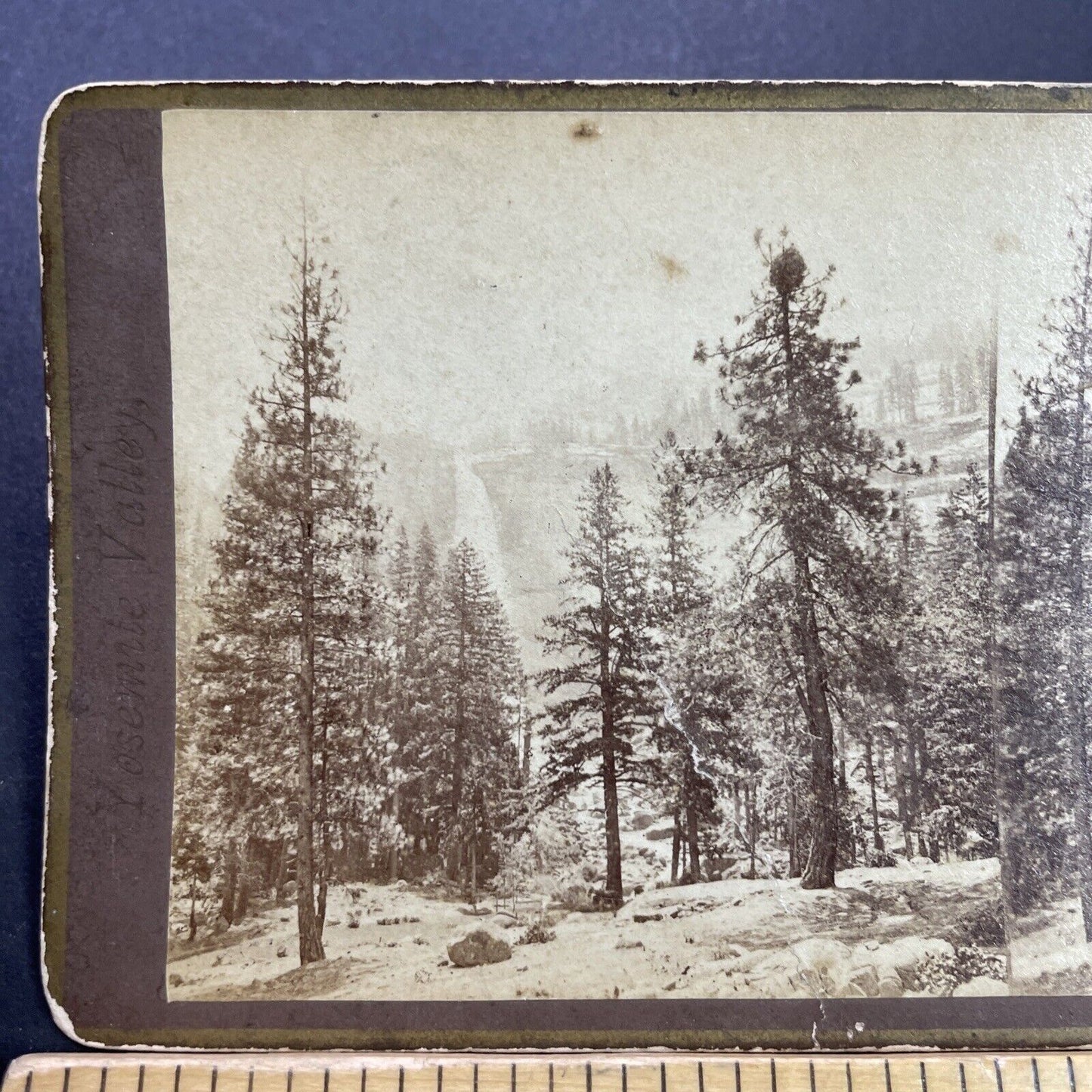 Antique 1870s Nevada Falls Yosemite Park California Stereoview Photo Card P3563