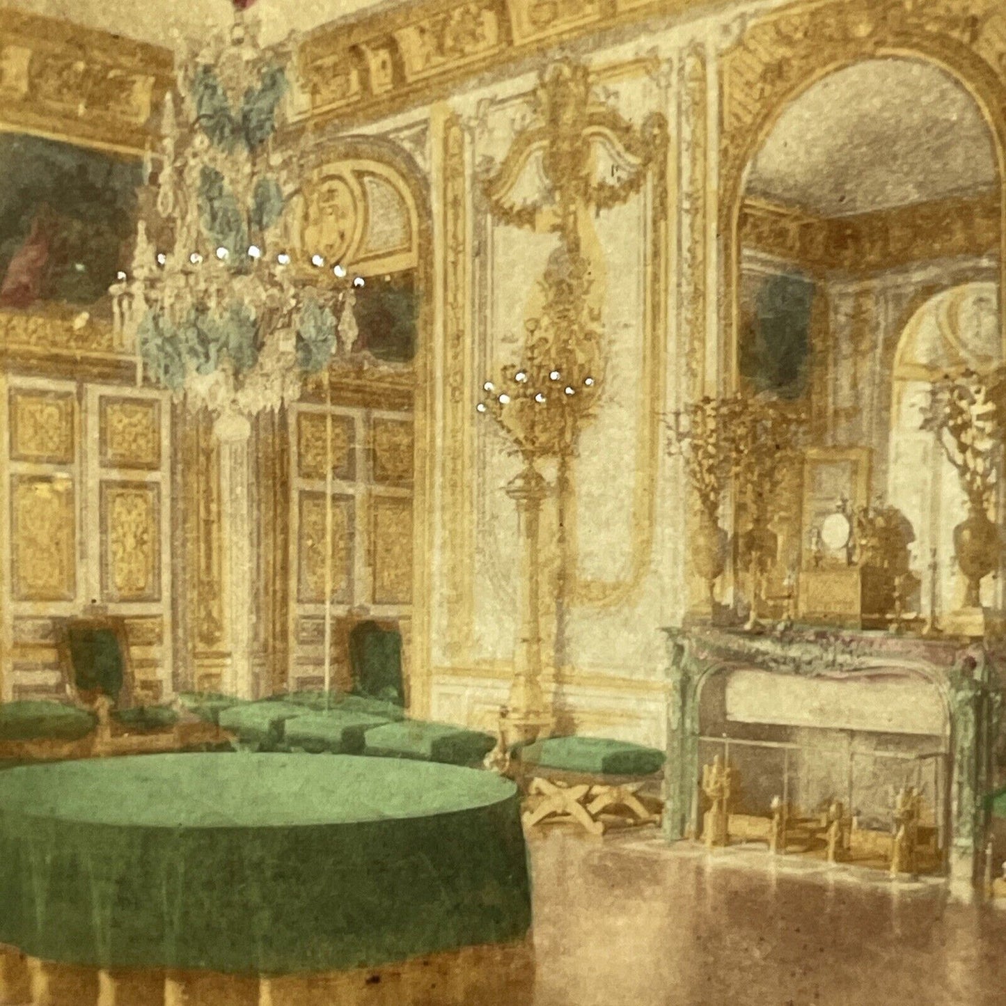 Council Room Versailles Stereoview Florent Grau French Tissue c1860 XT2134