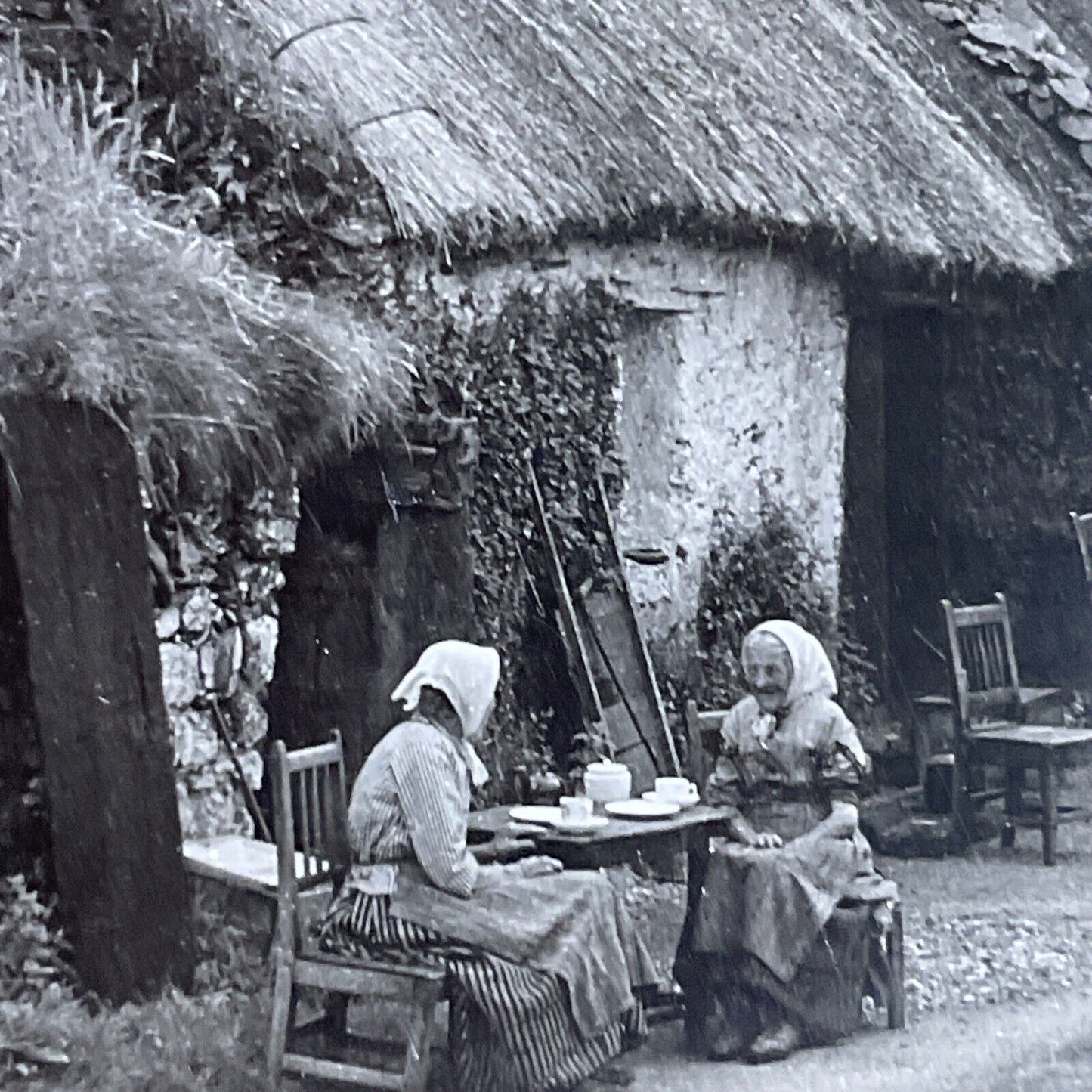 Antique 1902 Scottish Gaelic Women In Sctoalnd Stereoview Photo Card P5069