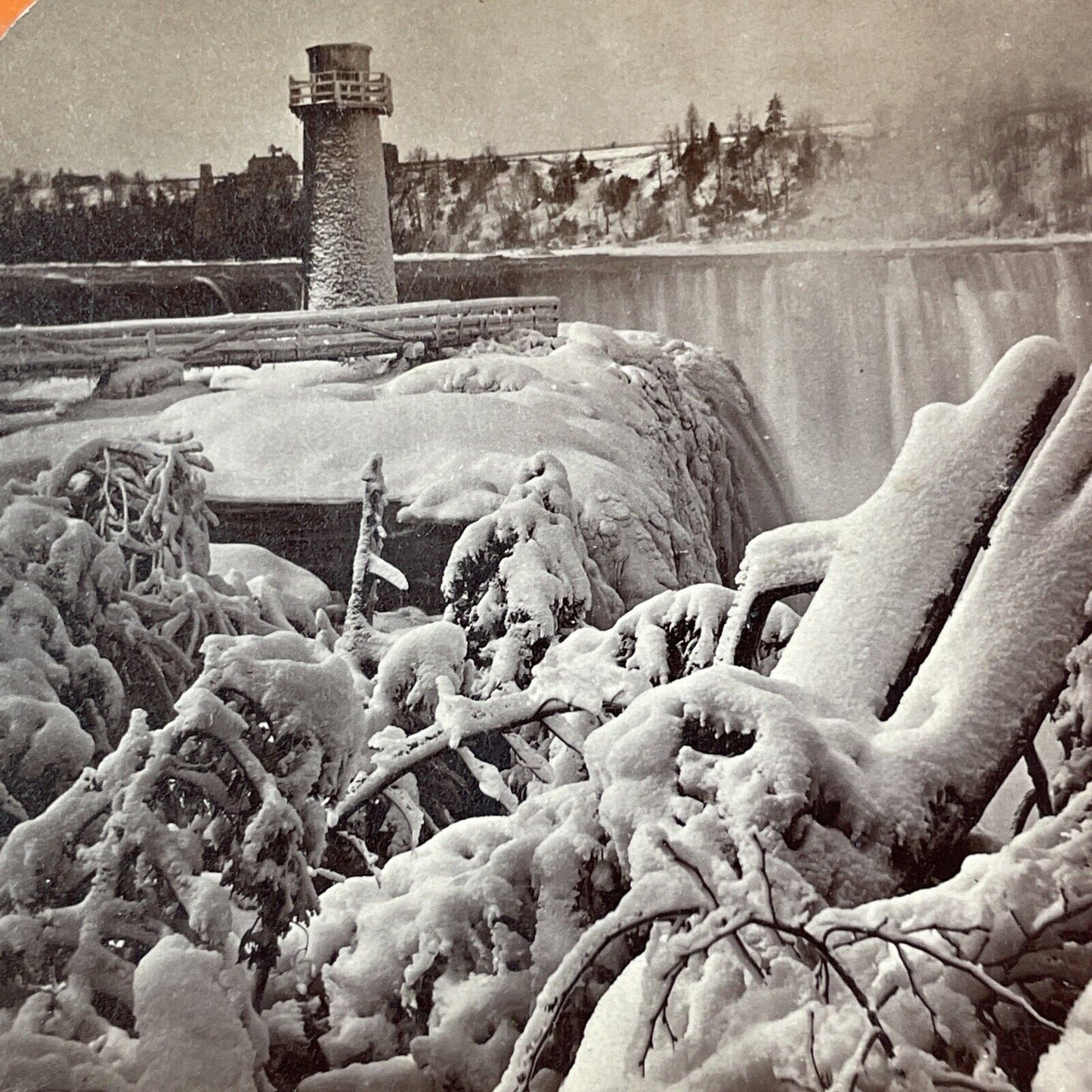 Terrapin Tower Top of Niagara Falls Stereoview Charles Bierstadt c1870s Y2226