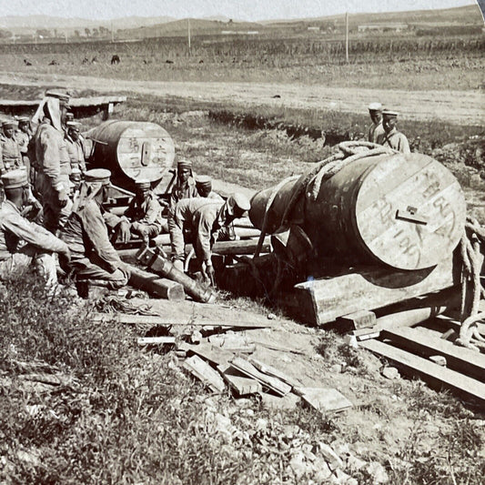 Antique 1904 Japan Heavy Artillery Canons Stereoview Photo Card P380-02