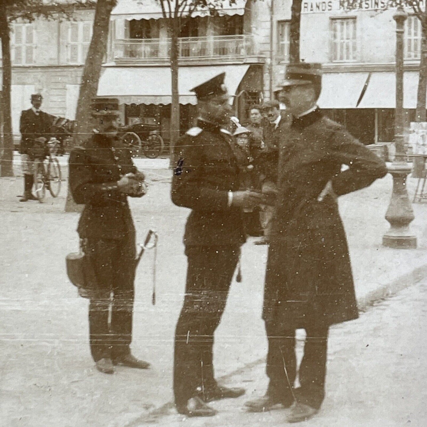 Ferdinand Foch & Maxime Weygand Negotiate German Surrender Stereoview 1918 X2603