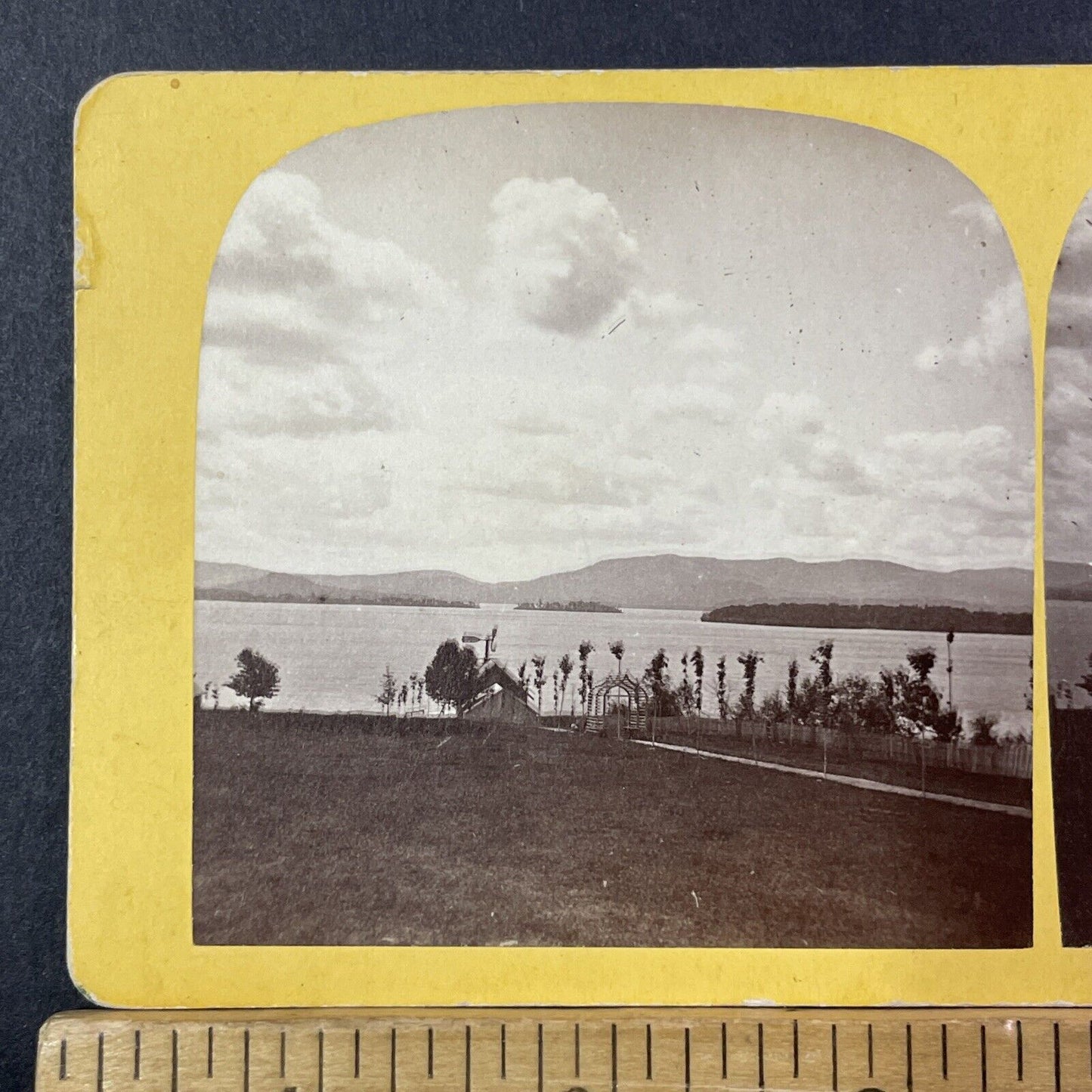 Lake Winnipesaukee Pavilion Wolfeboro Stereoview ET Brigham Antique c1872 X925