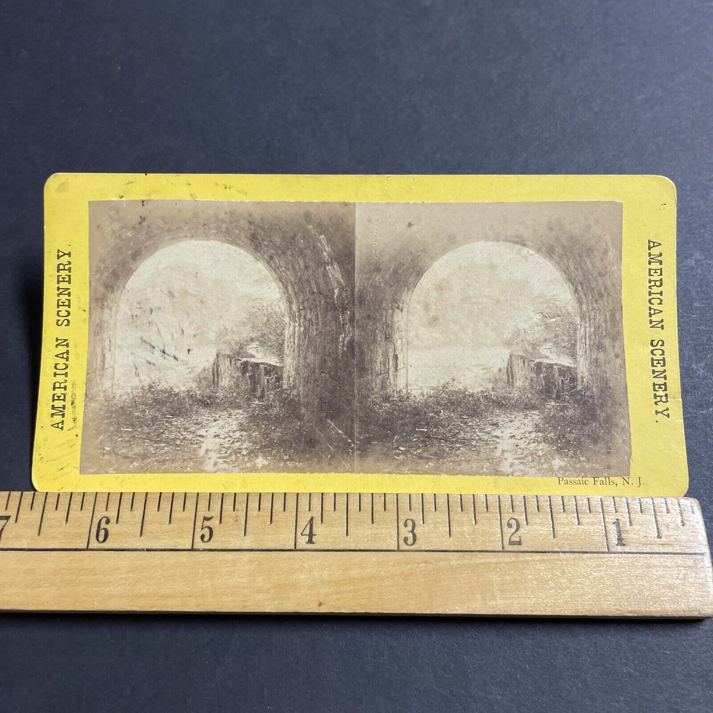 Antique 1870s Passaic Falls New Jersey Stereoview Photo Card P5016