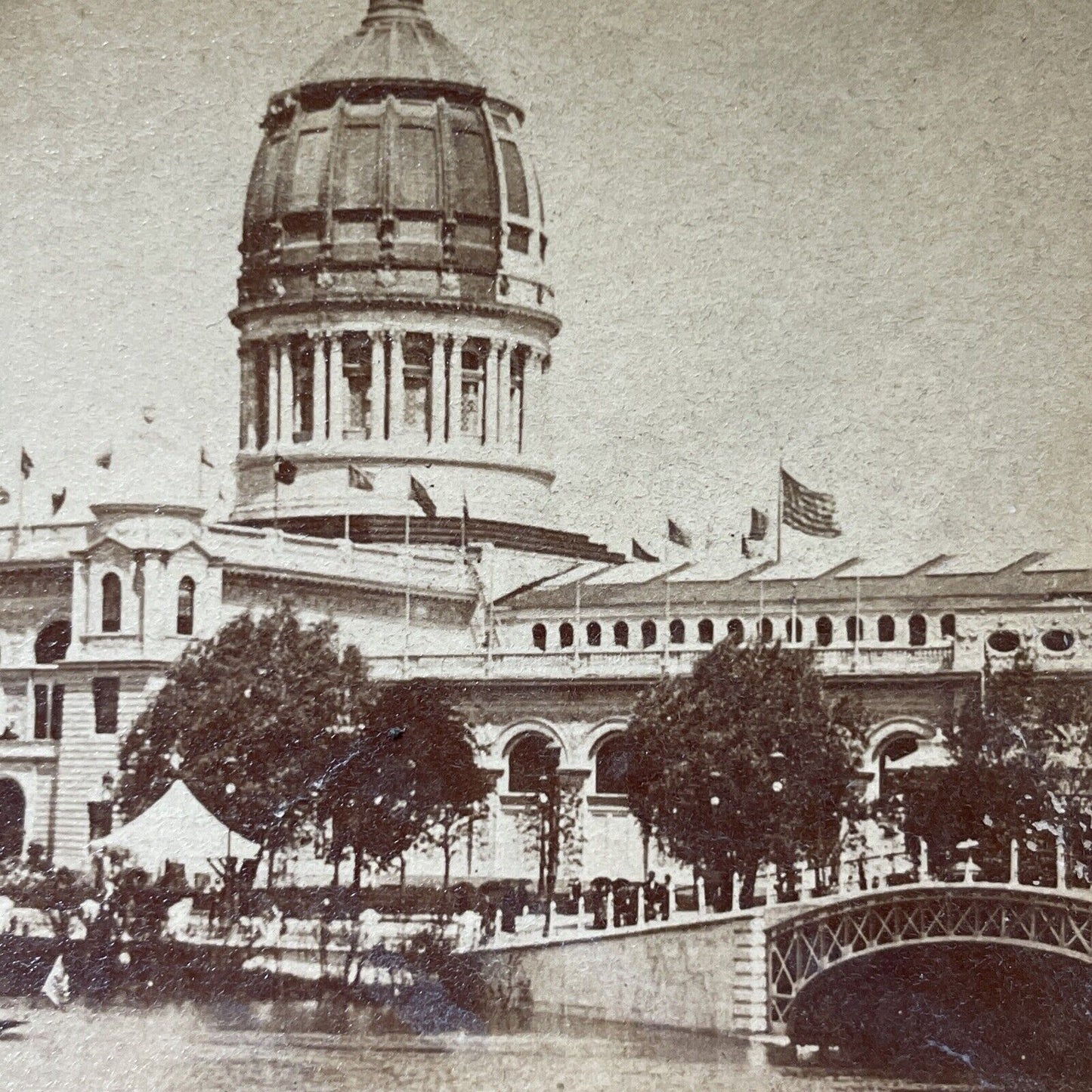 Antique 1870s Illinois State Capitol Building Stereoview Photo Card V3333