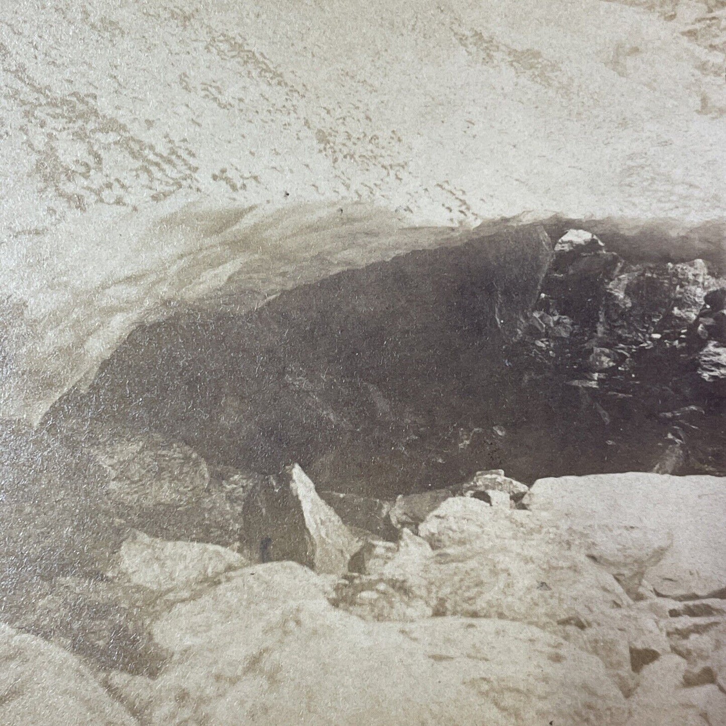 Tuckerman's Ravine Snow & Ice NH Stereoview Charles Bierstadt Antique c1870 X982