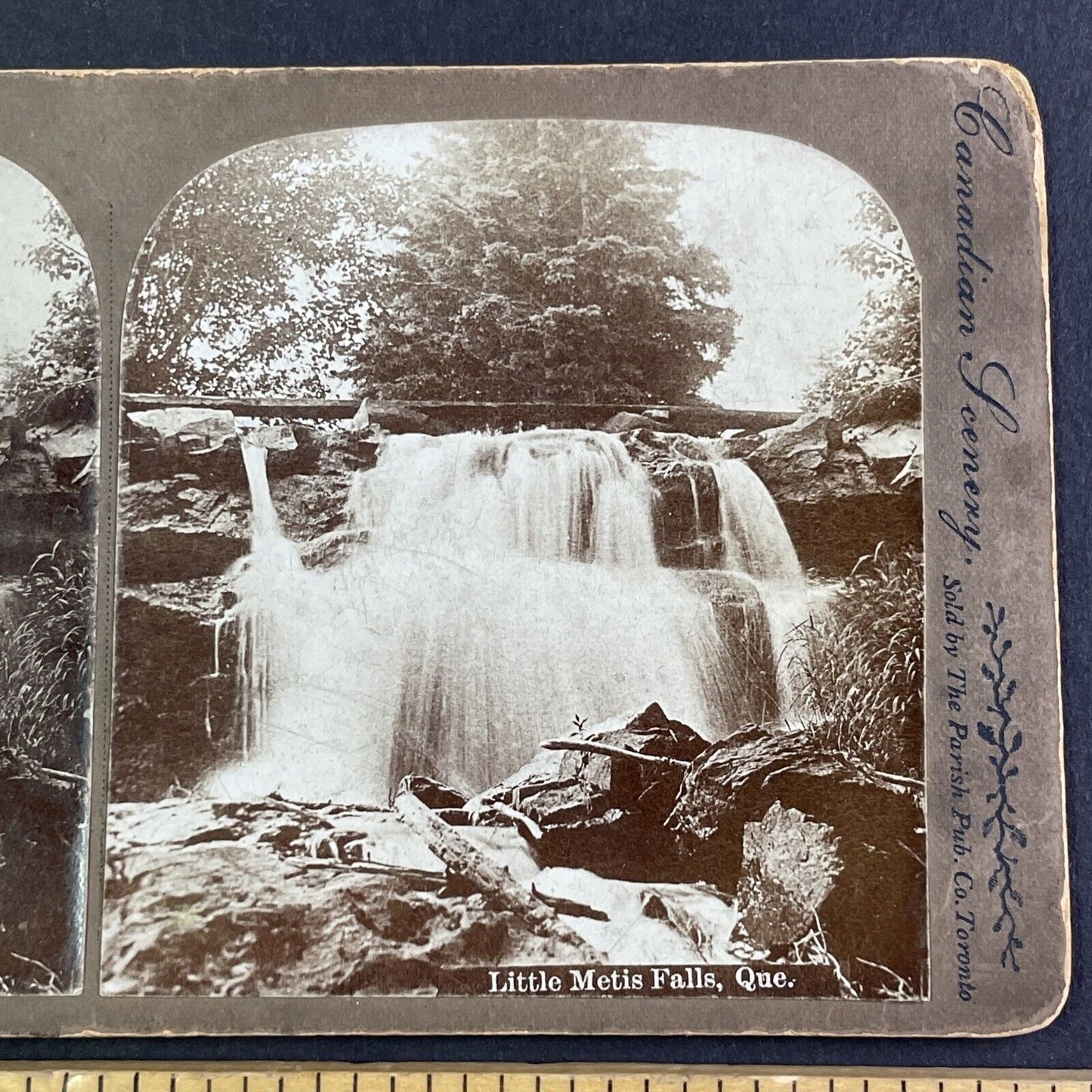 Cascade Falls Métis-sur-Mer Quebec Stereoview Cascade Brook Antique c1880s X3275