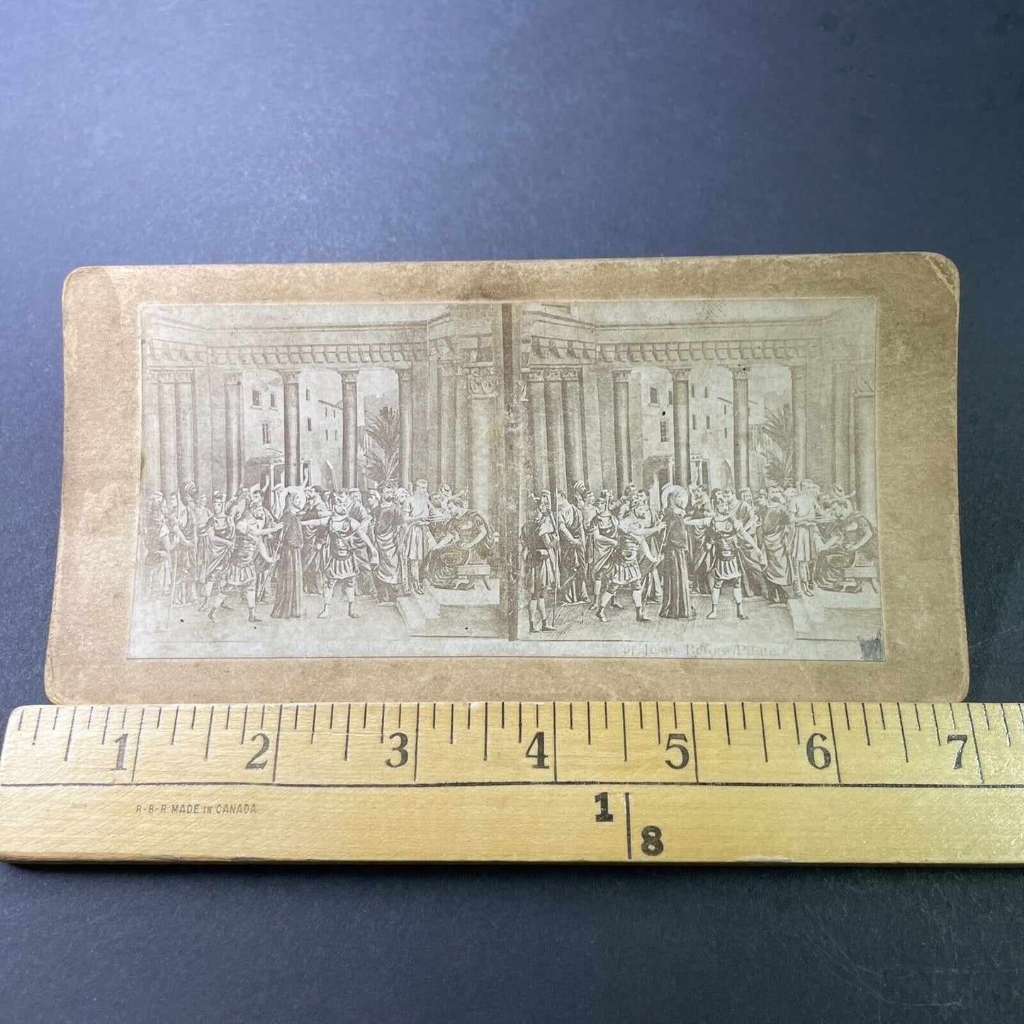 Antique 1860s Jesus Appears Before The Pilate Stereoview Photo Card P3404