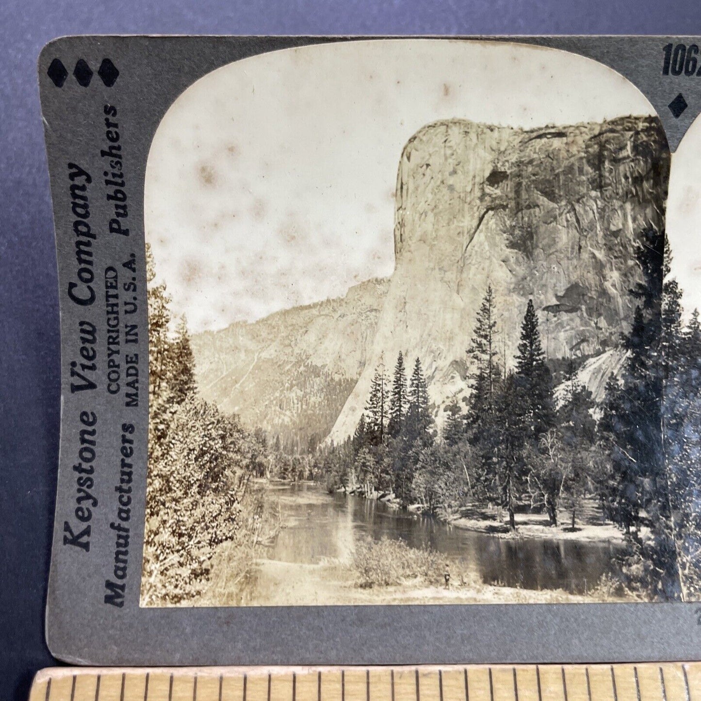 Antique 1910s El Capitan Mountain Yosemite California Stereoview Photo Card 3569