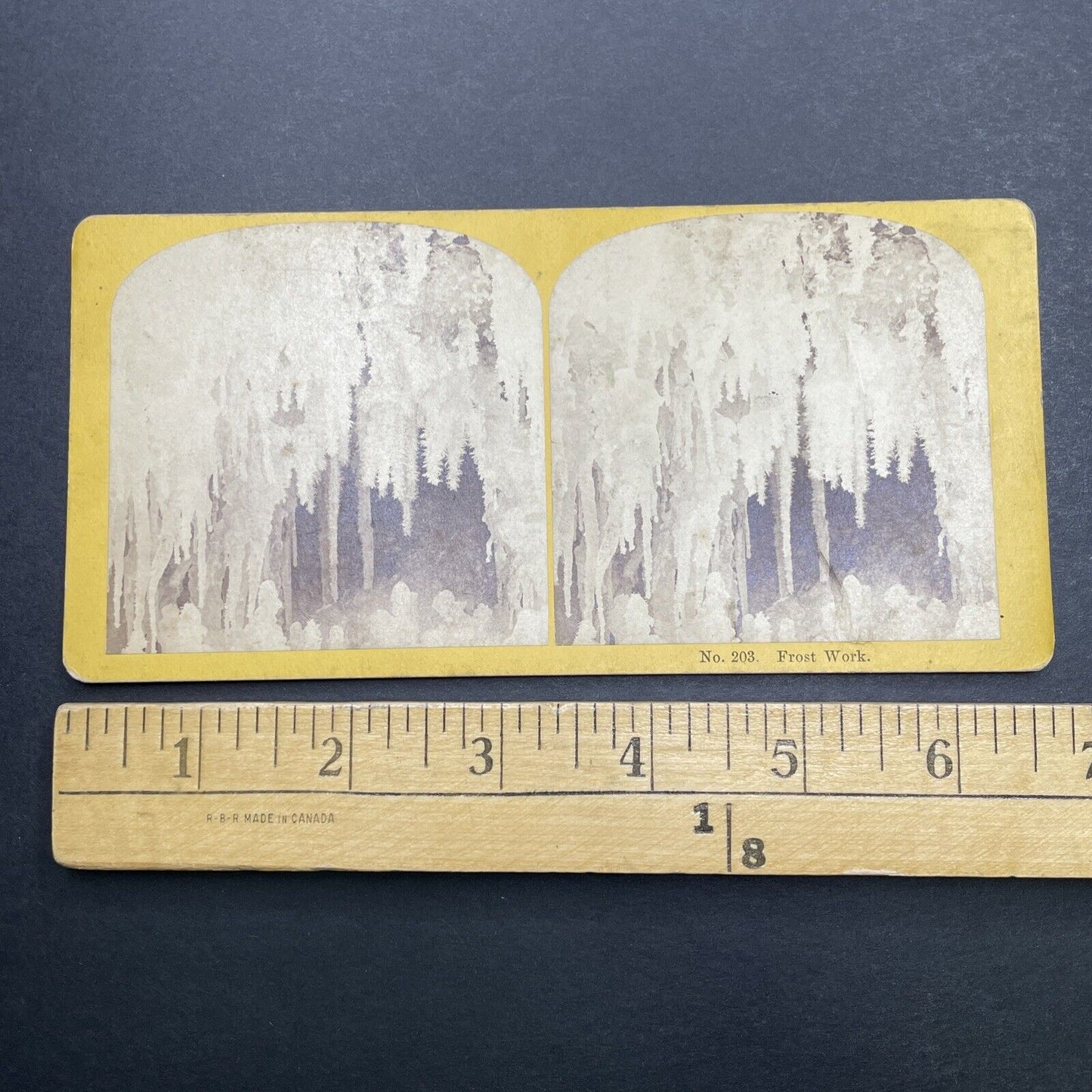 Antique 1870s Frost Patterns On Mt Washington Summit Stereoview Photo Card P1155