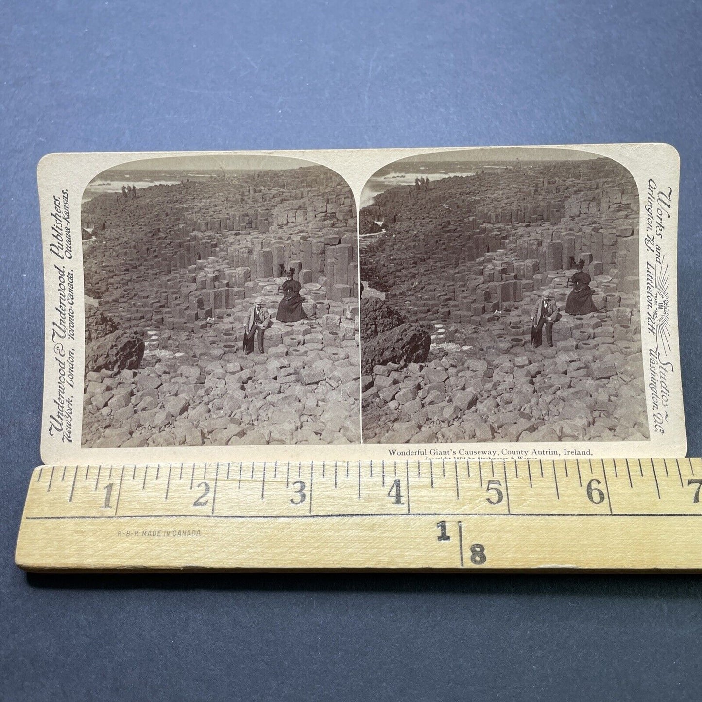 Antique 1899 Giant's Causeway Northern Ireland Stereoview Photo Card P2389