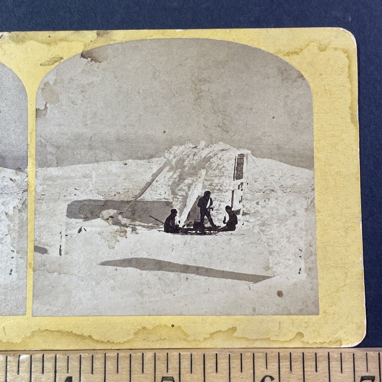 US Signal Service Mount Washington NH Stereoview Photo Card Antique 1872 X916