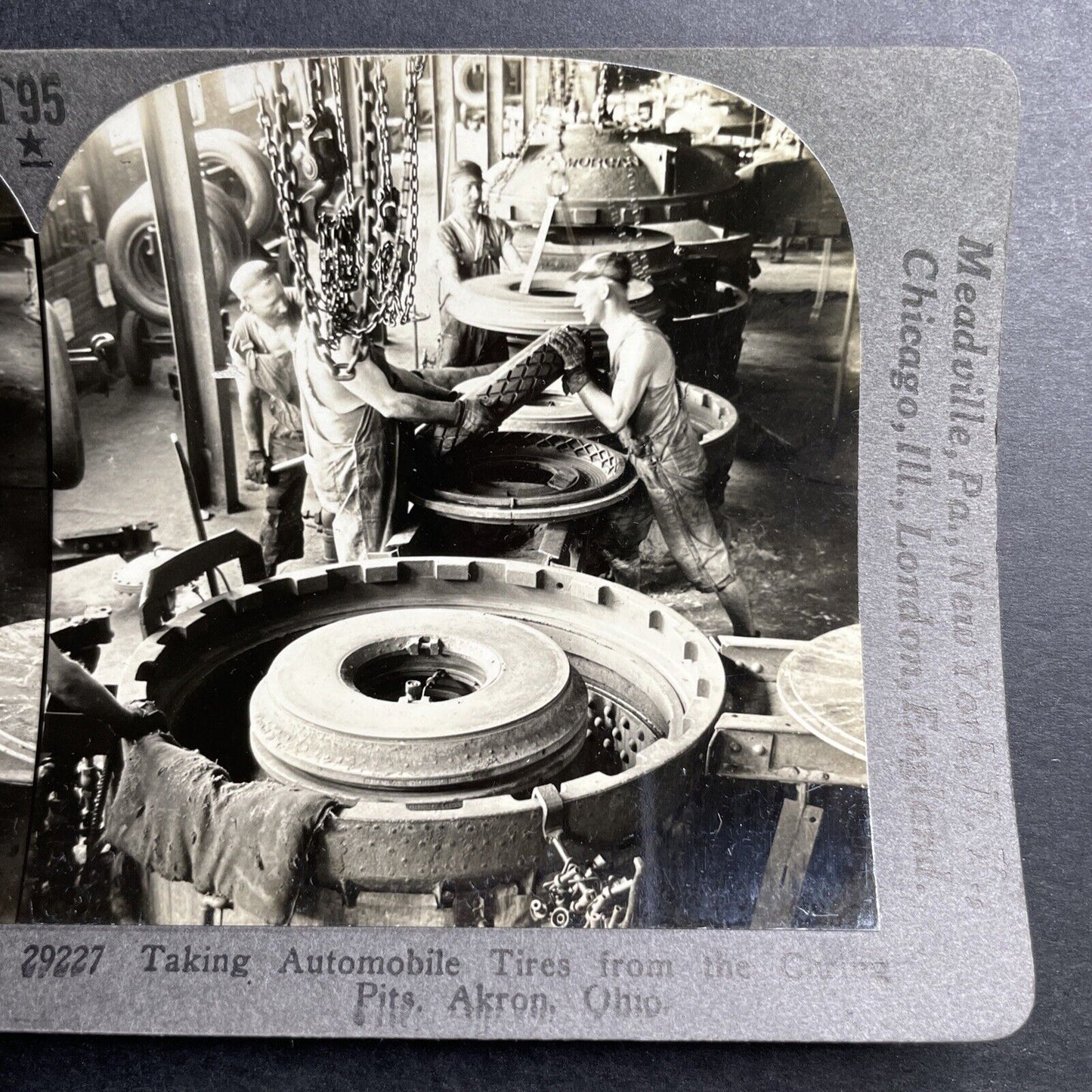 Antique 1914 Goodyear Tire Factory Akron Ohio Stereoview Photo Card P1521