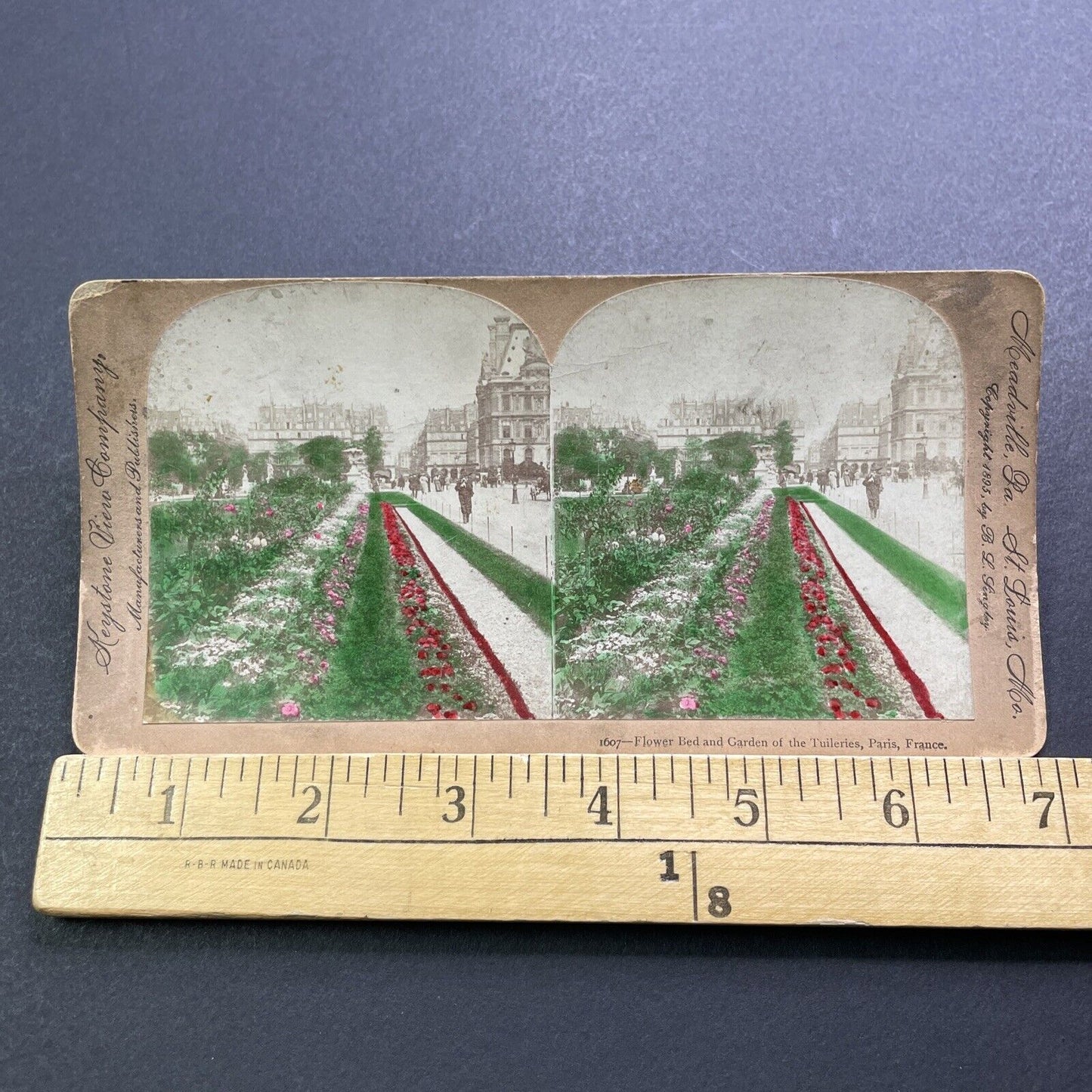 Antique 1895 Gardens In Paris France City Center Stereoview Photo Card V3402