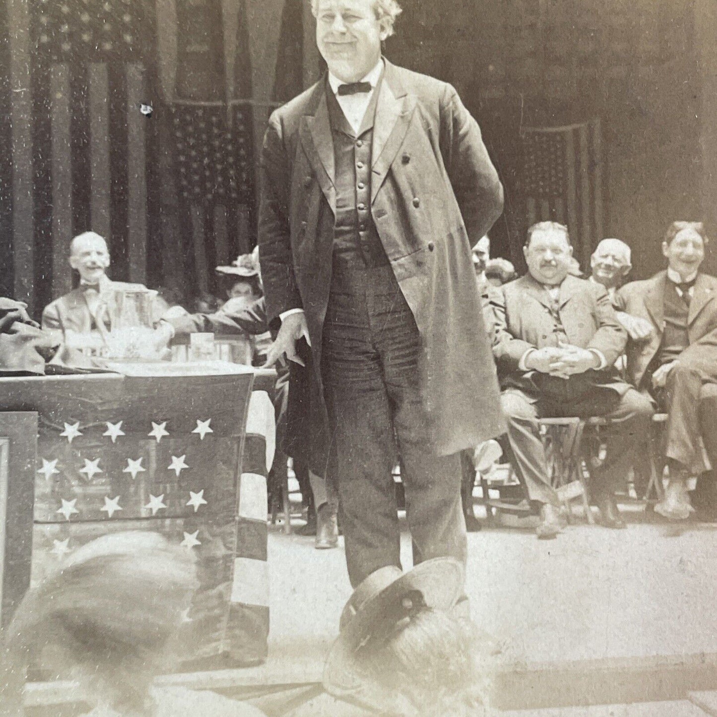 William Jennings Bryan gives a Speech Stereoview Antique c1907 Y1389