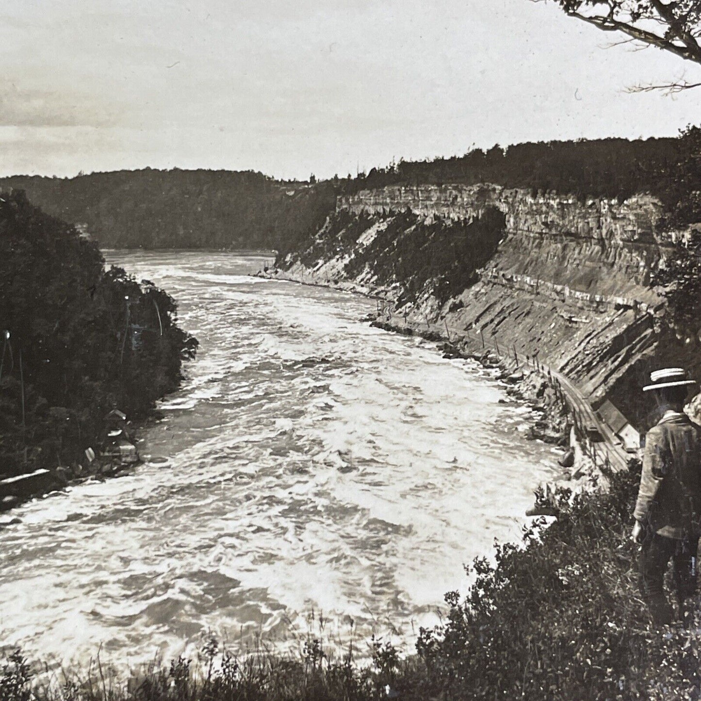 Lower Niagara River Gorge Stereoview H.C. White Antique c1903 Y2575