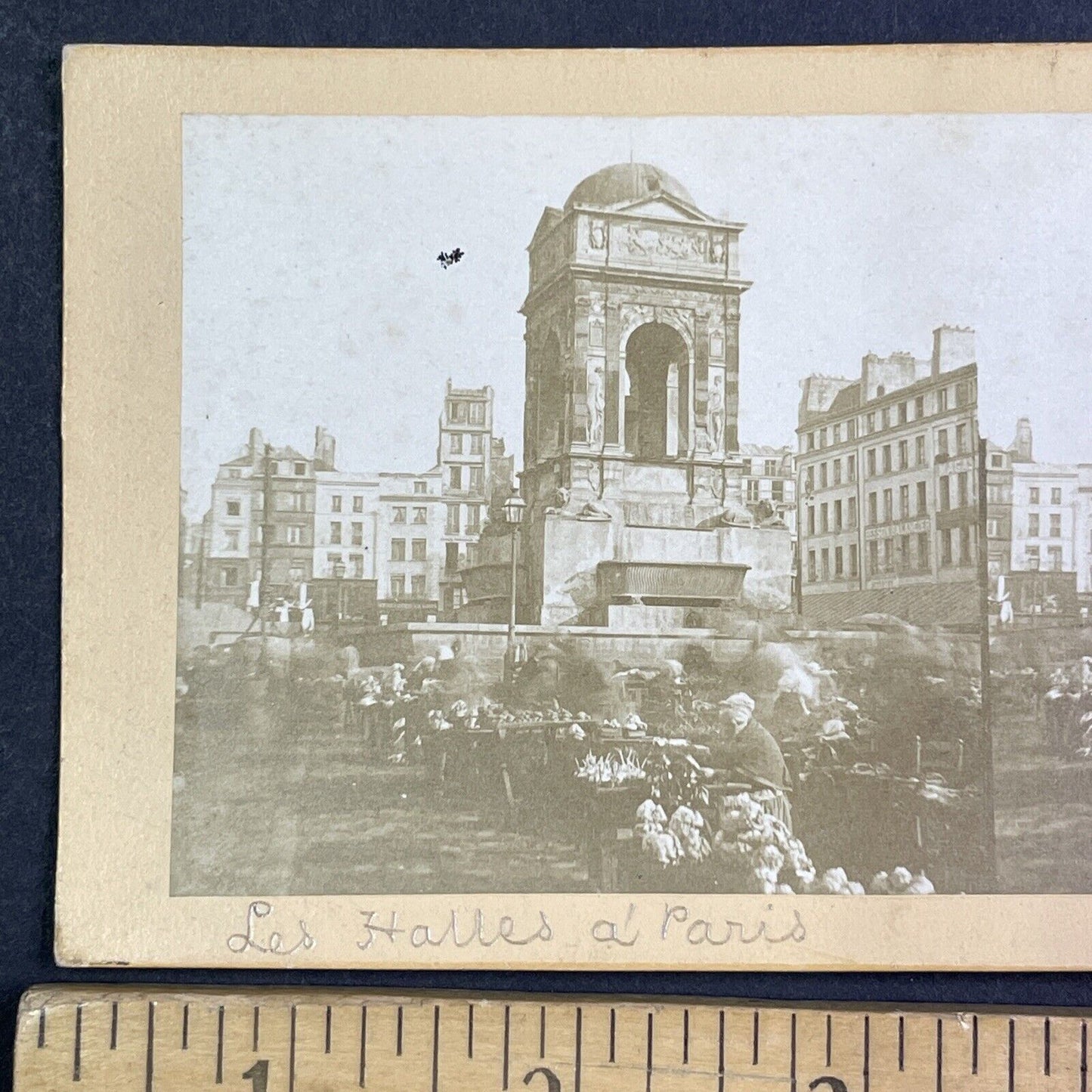 Fontaine des Innocents Fountain Paris France Stereoview Antique c1855 Y1103