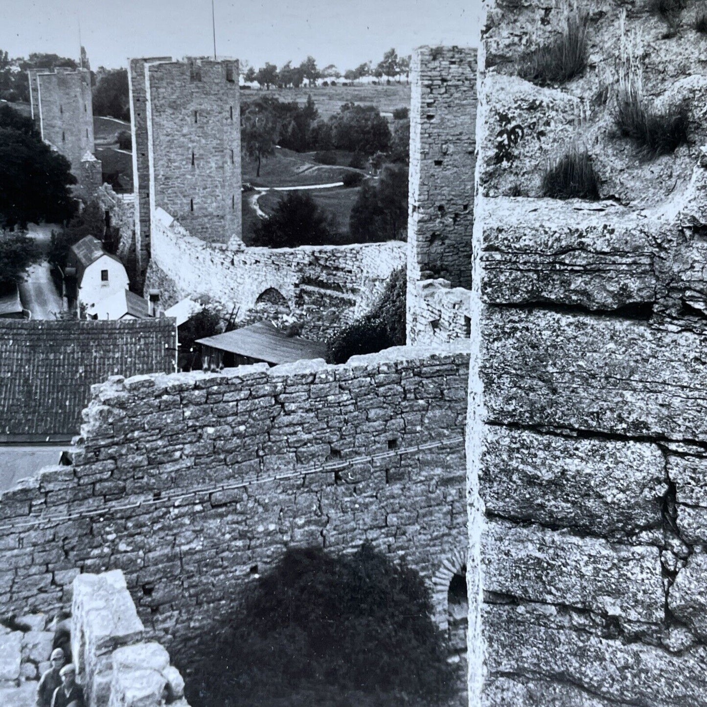 Antique 1920s Gotland Island Fortress Sweden Stereoview Photo Card V3001