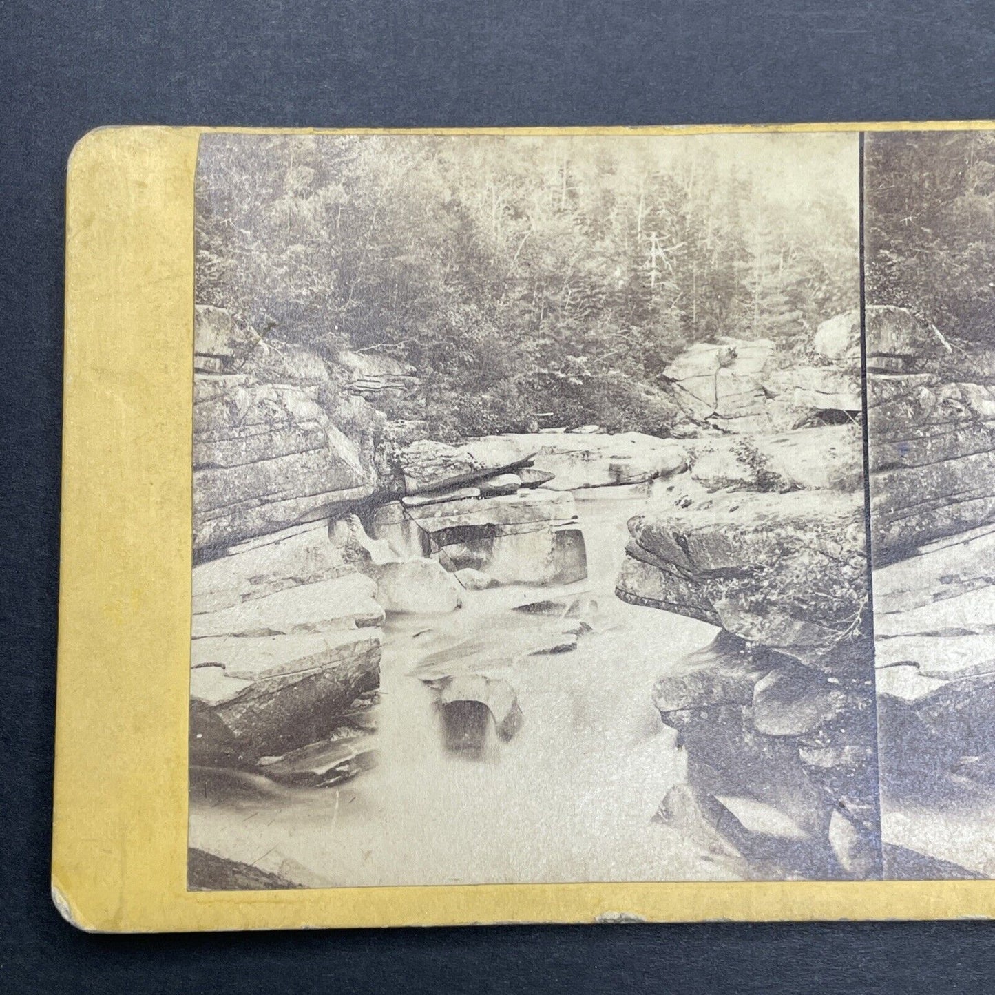 Antique 1860s Lower Ammonoosuc Falls New Hampshire Stereoview Photo Card P1148