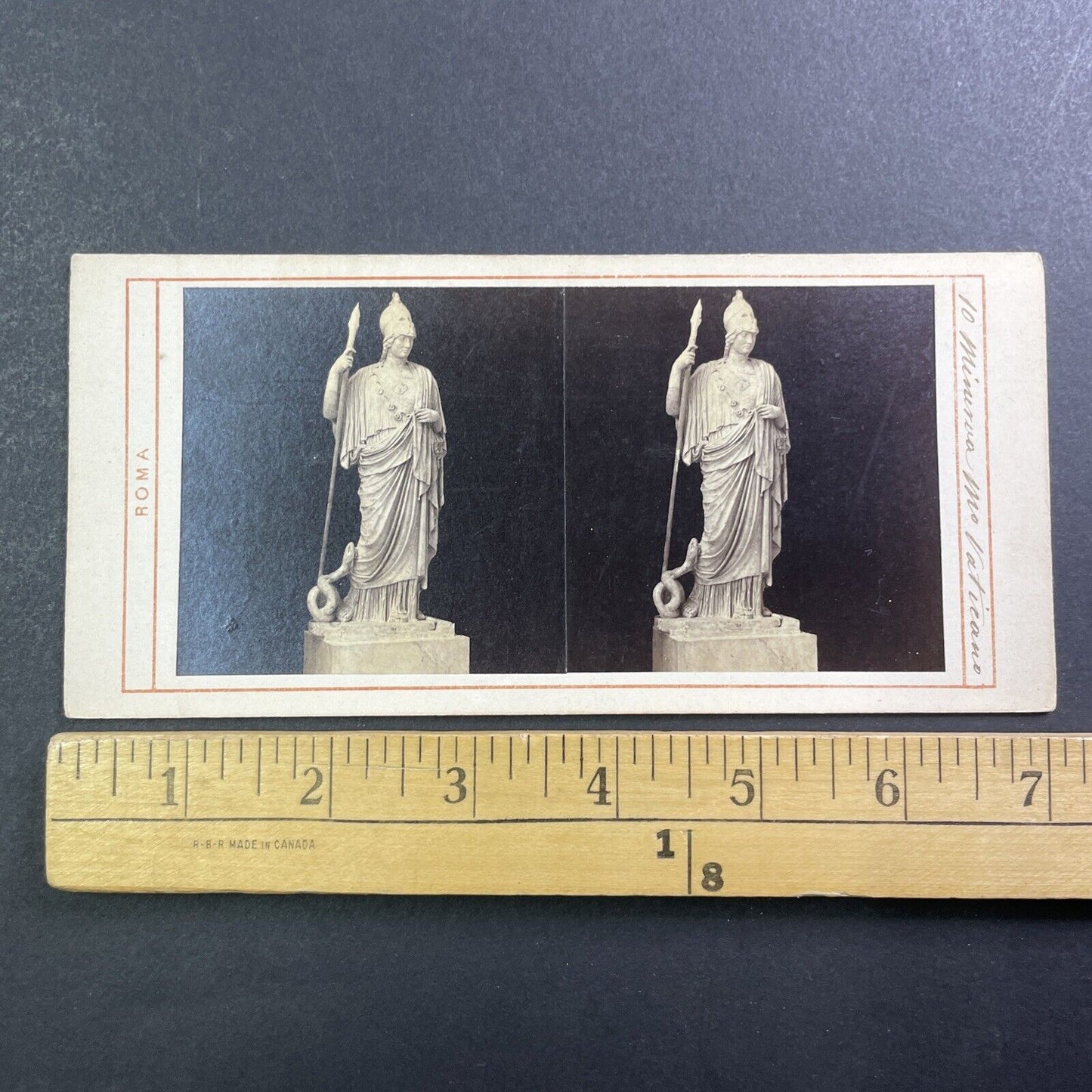 Sculpture of Athena Stereoview Monaldini & Calisti Antique c1870s Y016