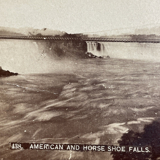 Antique 1870s Niagara River & Niagara Falls Stereoview Photo Card P4780