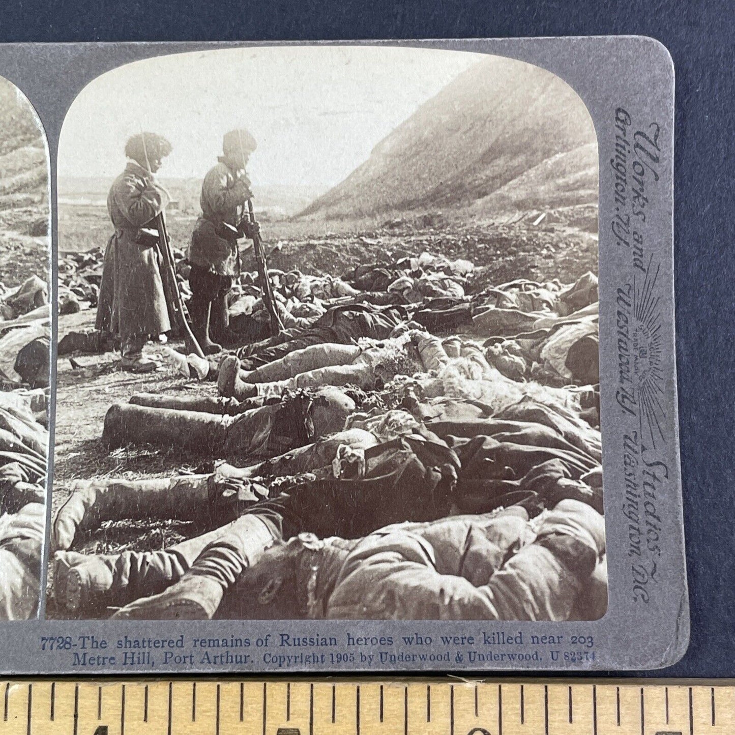 Hundreds Of Russian Troops Dead Dalian China Stereoview Antique c1905 X3125