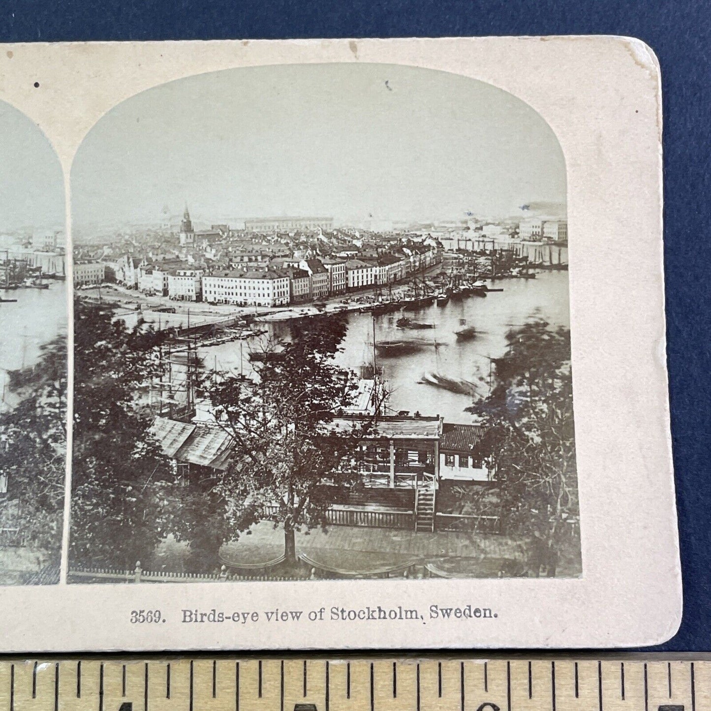 Stockholm Sweden City View Stereoview BW Kilburn Antique c1880s X4096