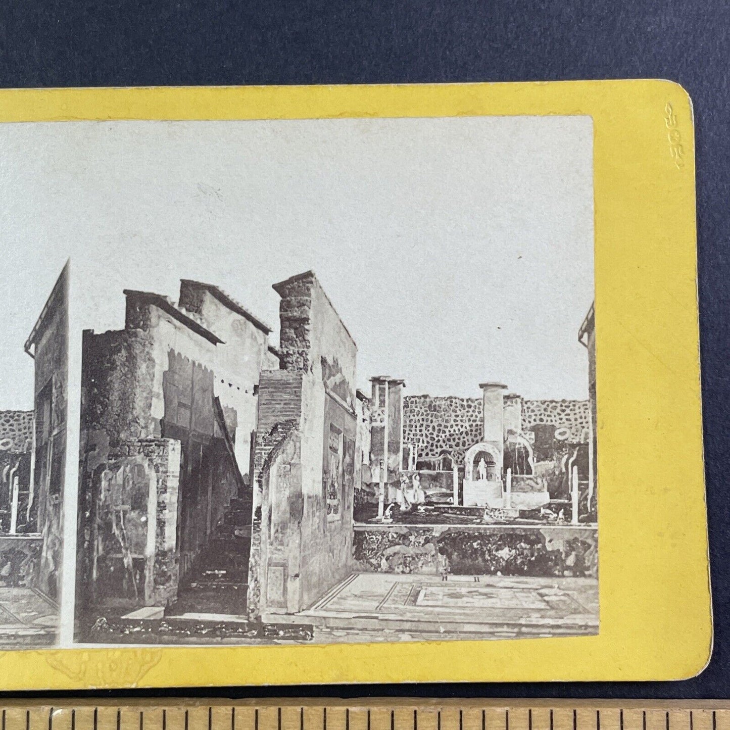 Pompeii Italy City Ruins Stereoview att M. Amodio Salt Print Antique c1860s Y111