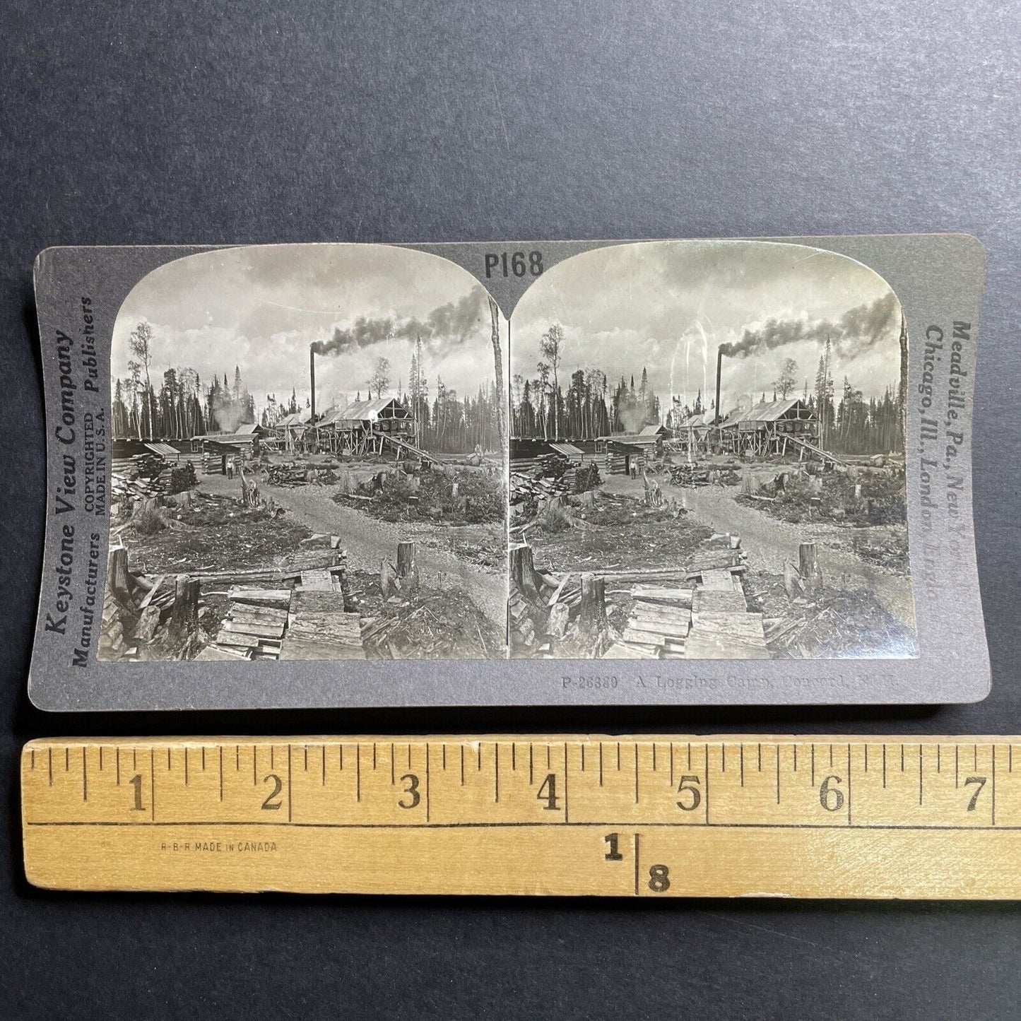 Antique 1905 Logging Mill Concord New Hampshire Stereoview Photo Card P1518