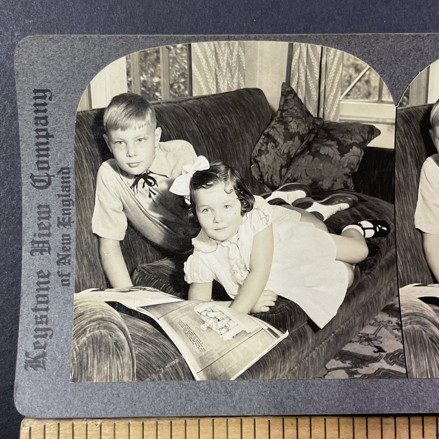 Dr. Freeman Pell Clason Children Stereoview Hartford CT Antique c1933 X2774