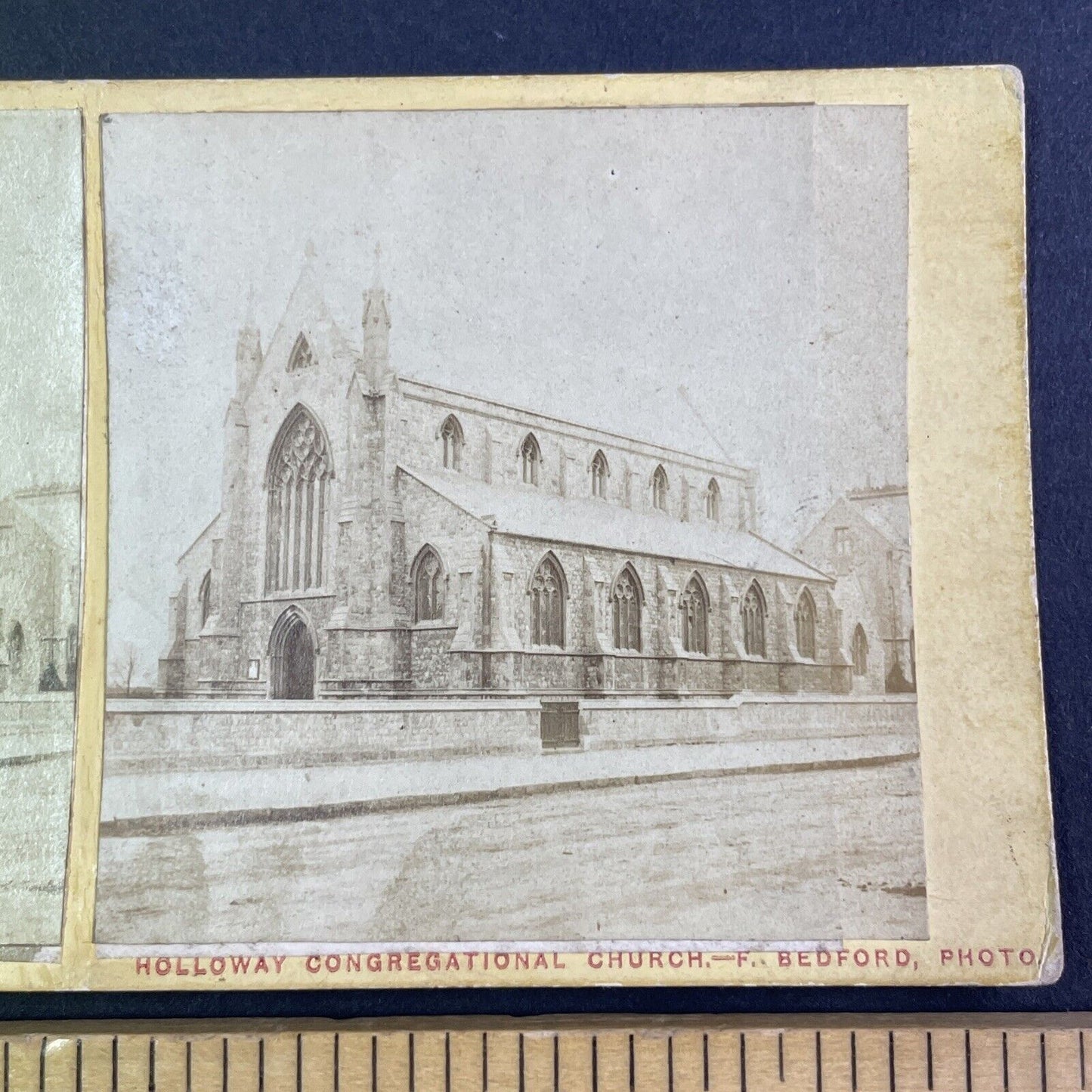 Holloway Congregational Church England Stereoview Francis Bedford c1870s Y2206