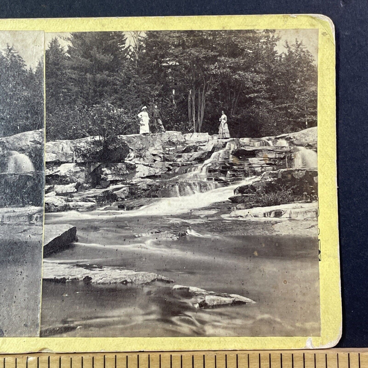 ET Brigham Self Portrait Stereoview Photo Jackson Falls NH Antique c1869 X862