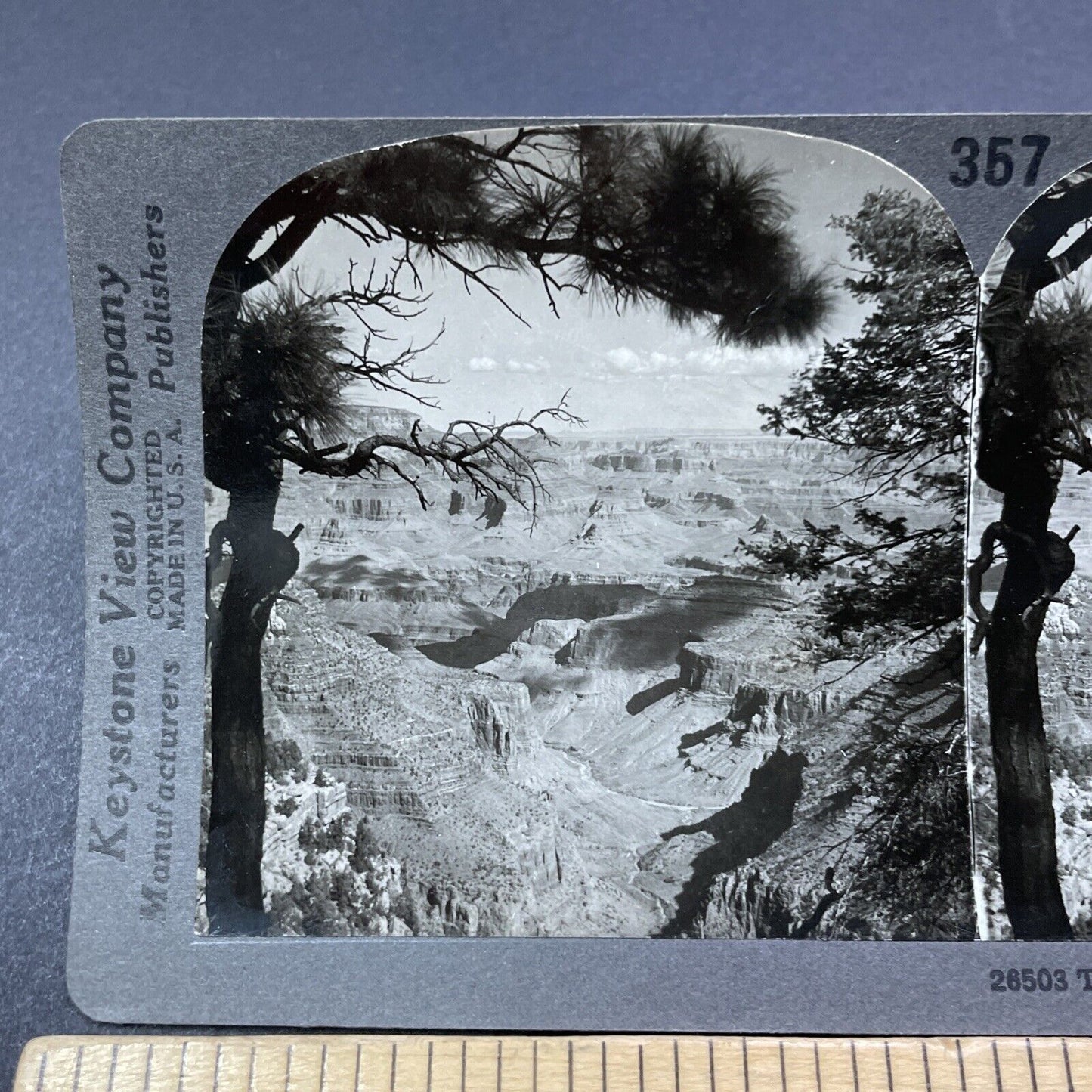 Antique 1920s Grand Canyon Arizona Vista View Stereoview Photo Card V1914